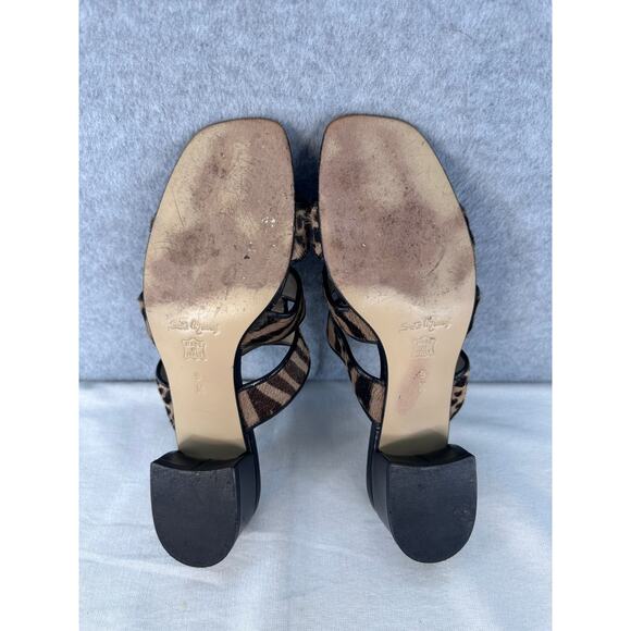 Sesto Meucci Women's sz 9 Animal Print Slip On Slides Sandals Old Money Classic - Picture 7 of 11